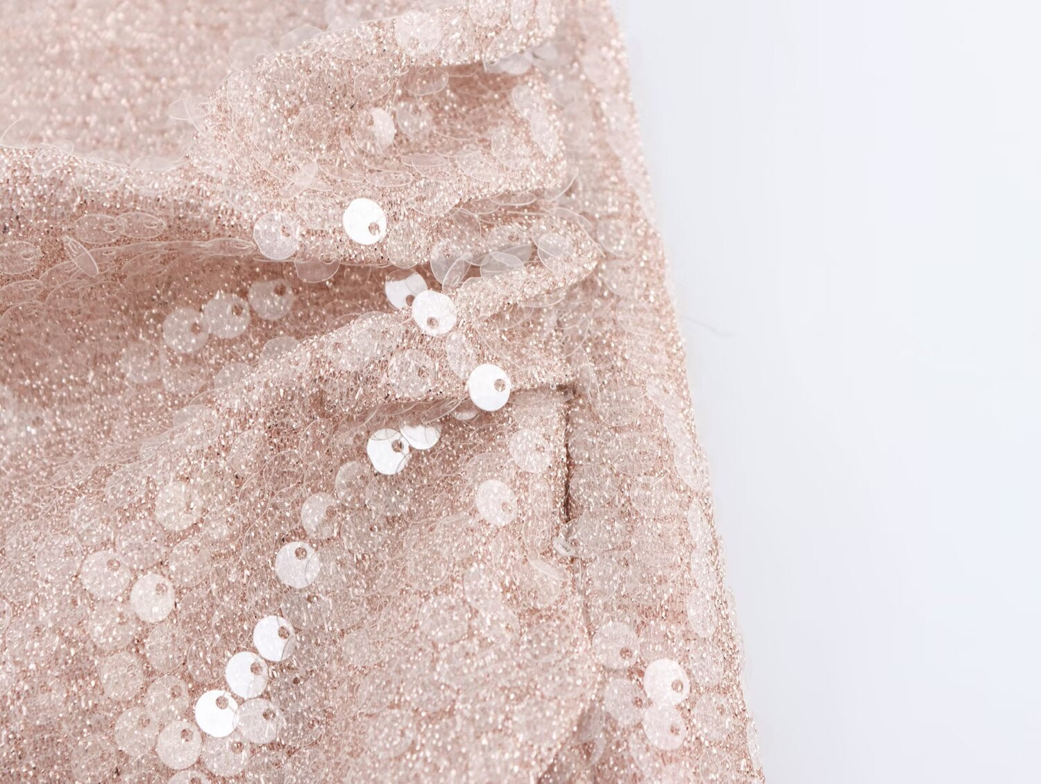 Women French Sequin Pleated Halter Dress Bella Mia